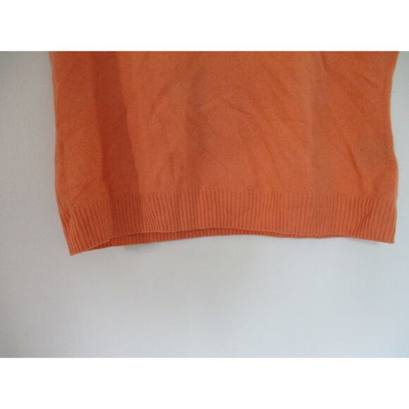 Vintage Y2K Prive Cashmere Orange Sleeveless Turtleneck Sweater Size XL - Picture 8 of 10